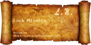 Lock Miletta névjegykártya